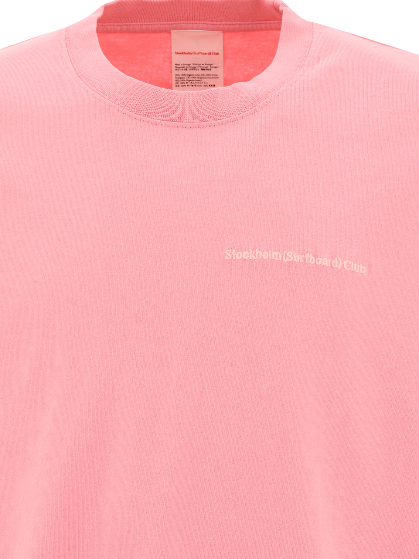 STOCKHOLM SURFBOARD CLUB Pink T-shirt with logo